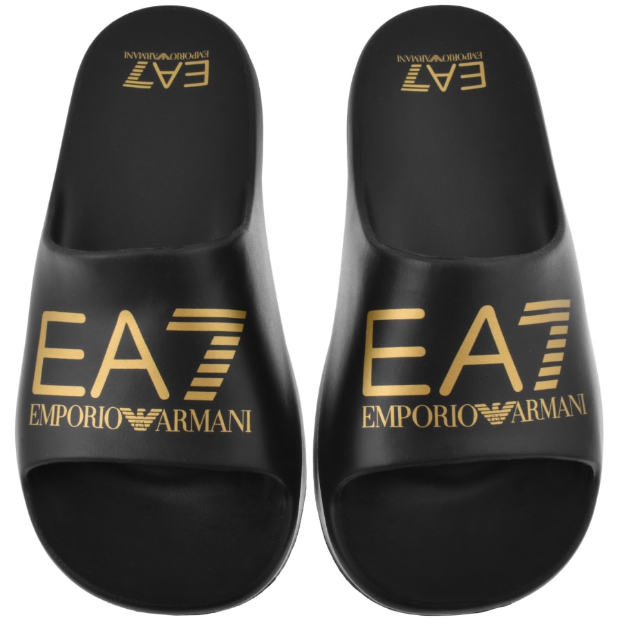 【新品】EMPORIO ARMANI EA7 ポーチ ブラック イエロー EA7 Emporio Armani Beach Sliders Black | Mainline Menswear gb